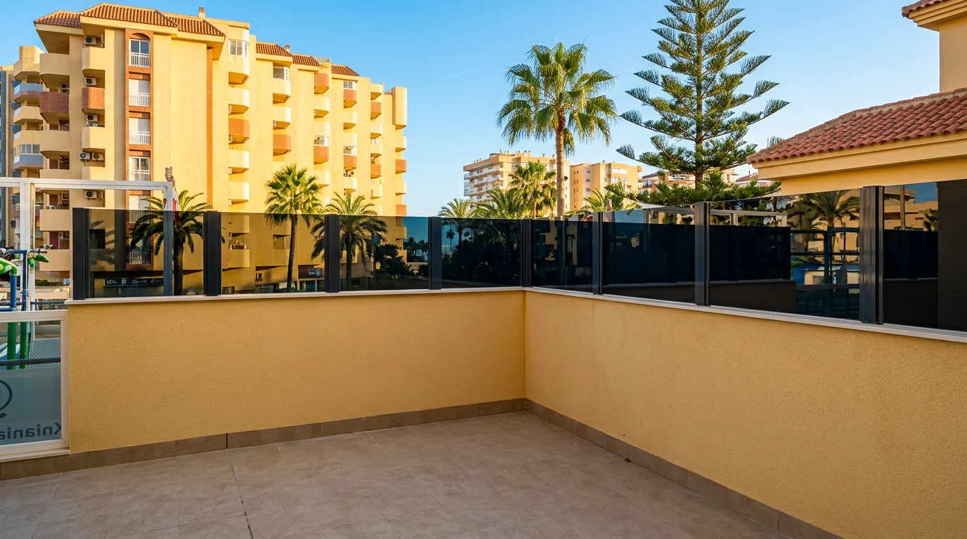 Balaustrada terminada en una terraza residencial