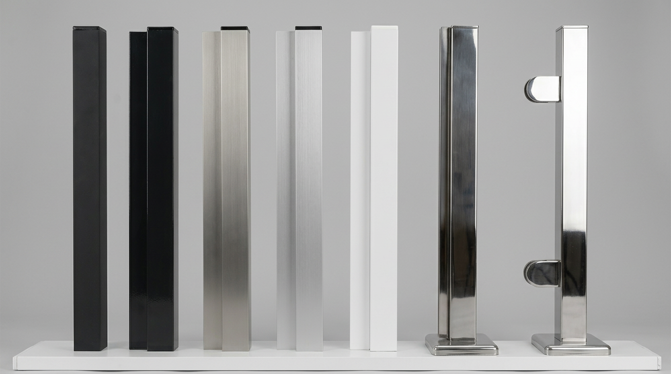 Garde-corps avec poteaux en aluminium et acier inoxydable avec verre feuilleté