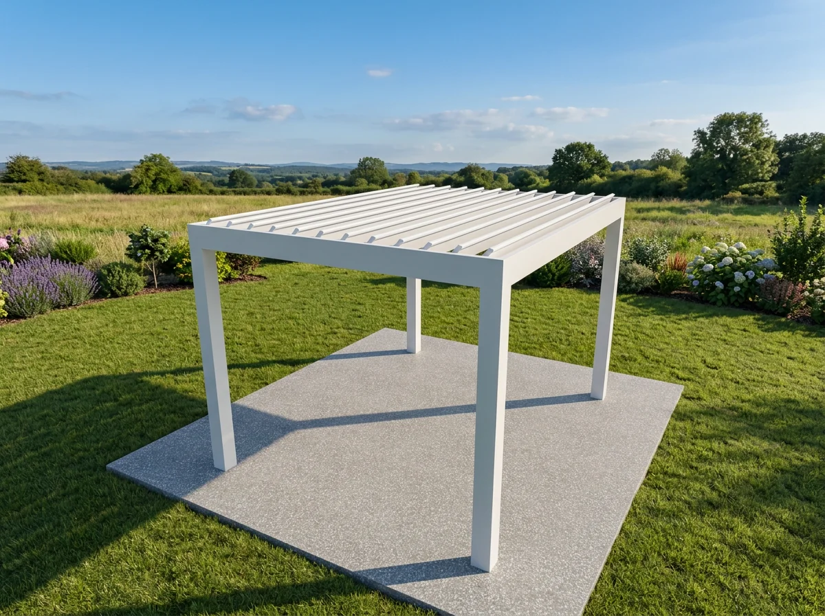 Pérgola bioclimática con lamas orientables cerradas