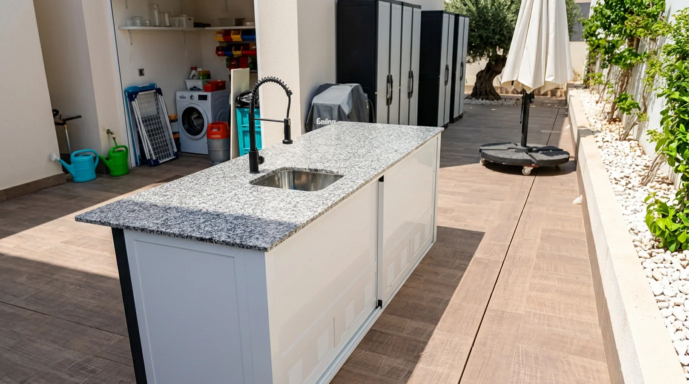 Cocina exterior integrada en una terraza