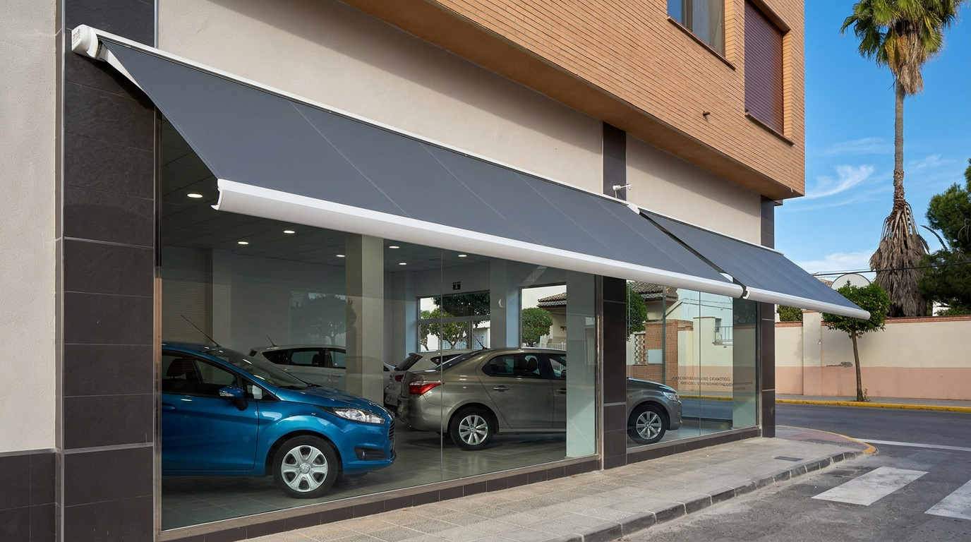 Toldo Cofre Ares de brazos articulados instalado