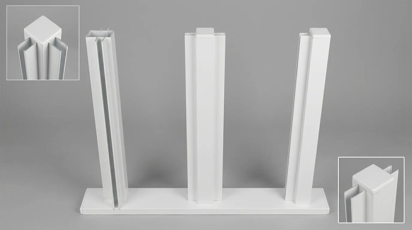 Postes especiales de aluminio para balaustrada de cristal