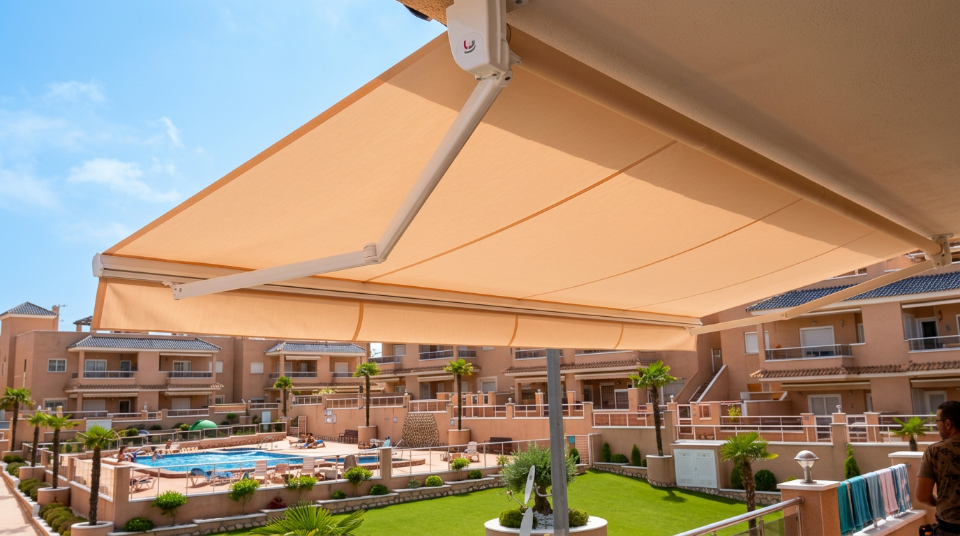 Toldo Premium de brazos articulados instalado