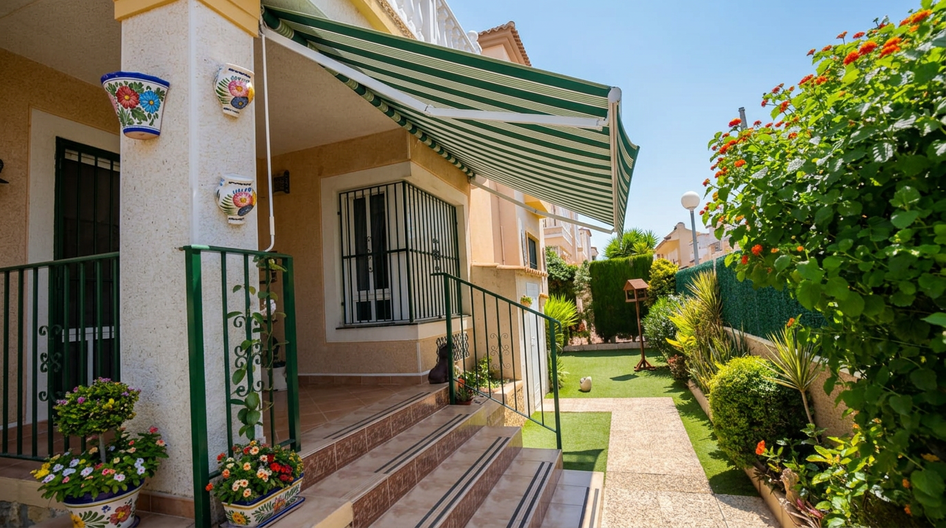 Toldo Premium de brazos articulados instalado