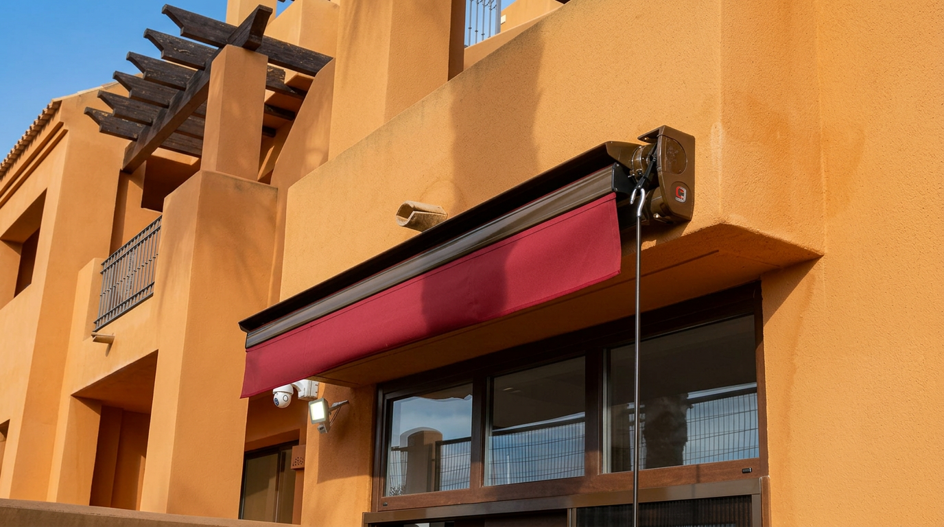Toldo Semicofre de brazos articulados instalado