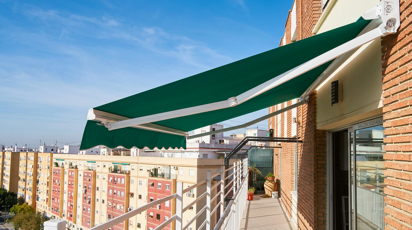 Toldo Semicofre de brazos articulados instalado