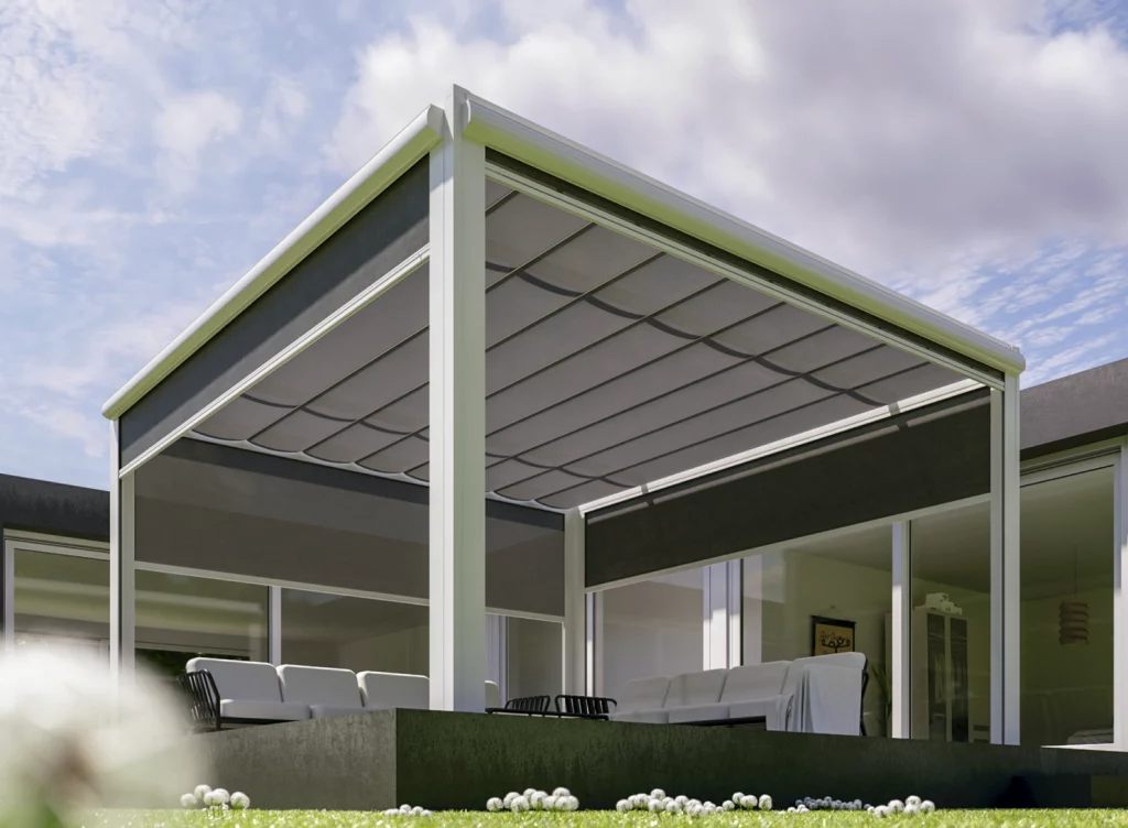 Deuxième application Parabox - Screens verticaux pour la protection latérale et périphérique. à Alicante | Toldos Corona