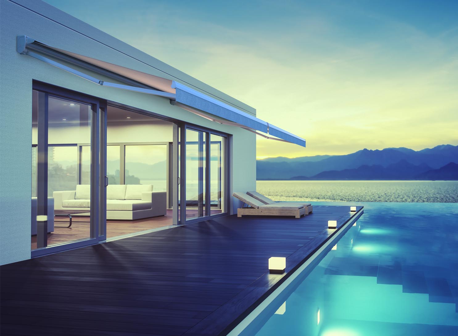 Version semi-coffre - Stores à bras articulés pour terrasses et patios. à Alicante | Toldos Corona