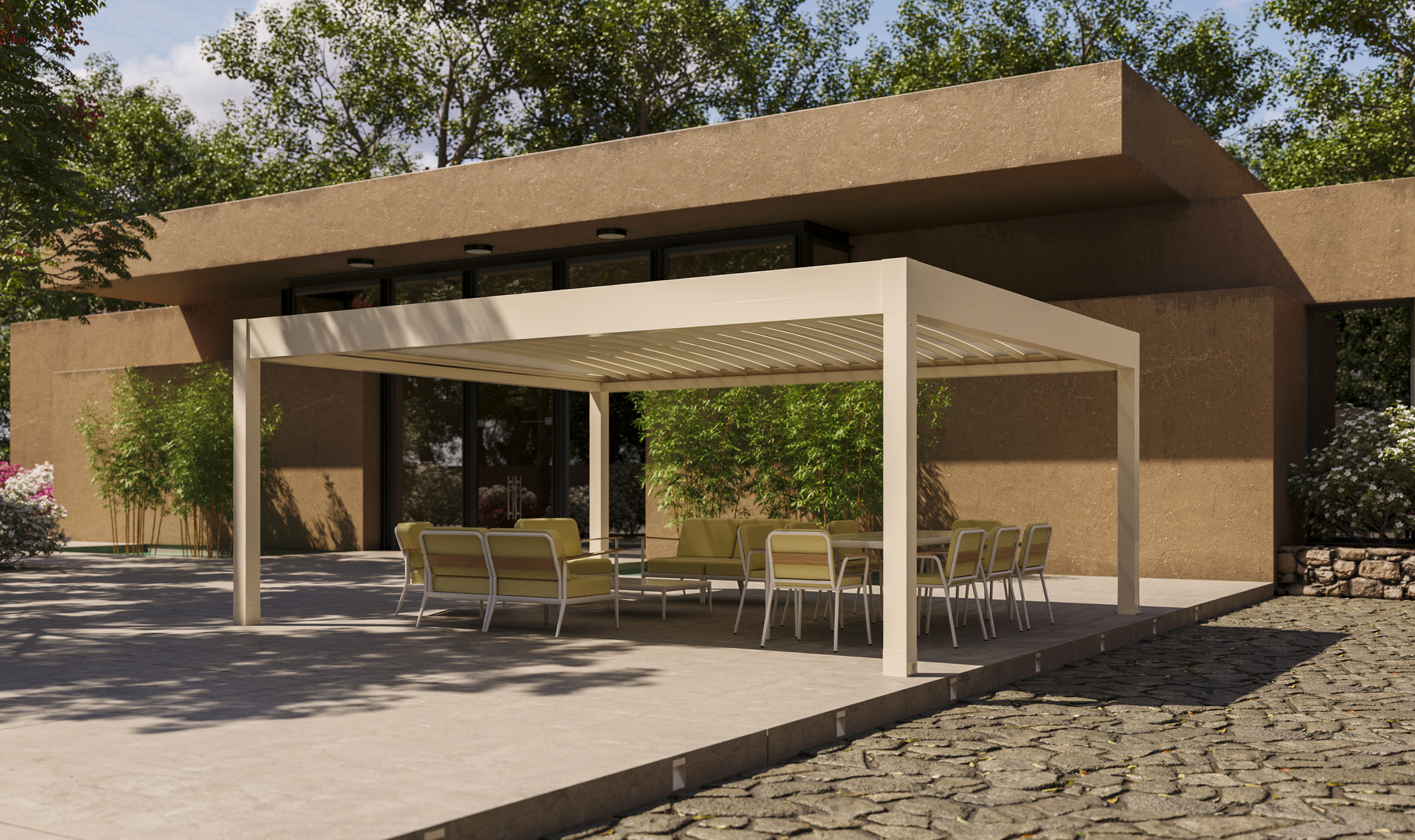 Pergo Cloud by day - Rain protection systems for longer terrace use. in Alicante | Toldos Corona